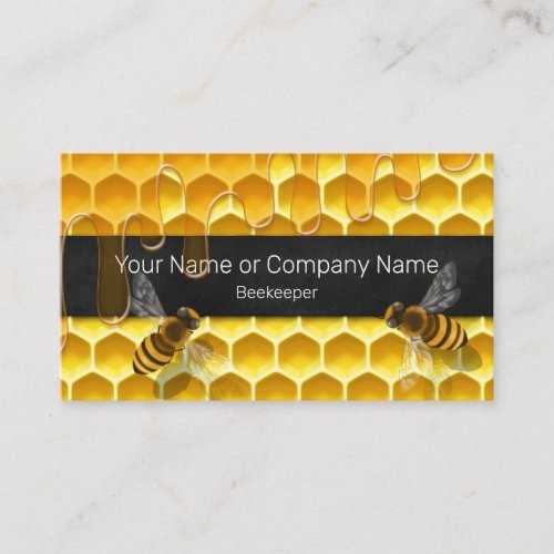 Honeycomb With Flying Honeybees Beekeeper Business Card