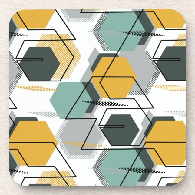 Honeycombs. Abstract geometric pattern.1  Beverage Coaster (Front)