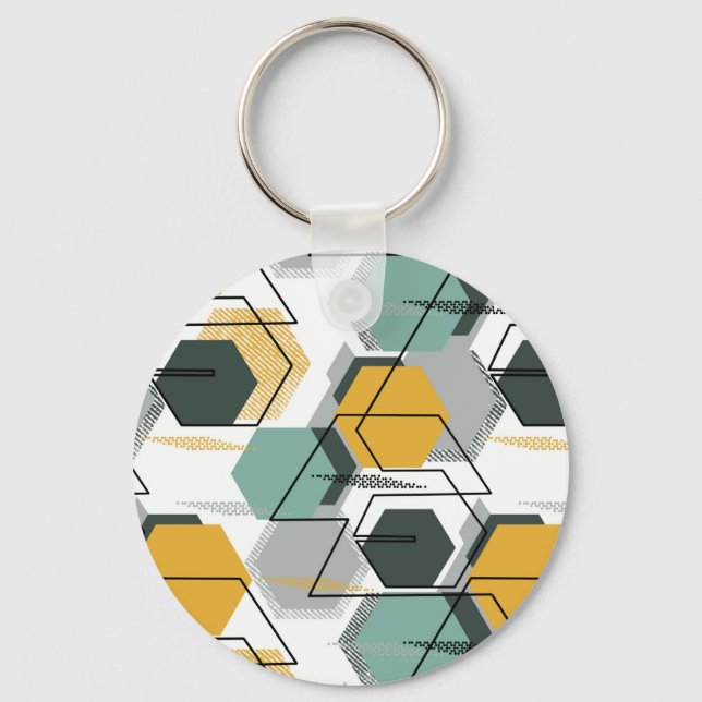 Honeycombs. Abstract geometric pattern.1  Keychain (Front)