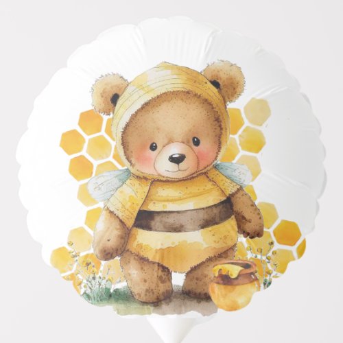 Honeycombs and brown honey teddy bear balloon