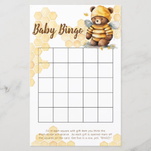 Honeycombs and brown honey teddy bear bingo game