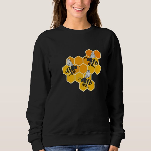 Honeycombs Bees Nature Wildlife Honey Premium Sweatshirt (Front)