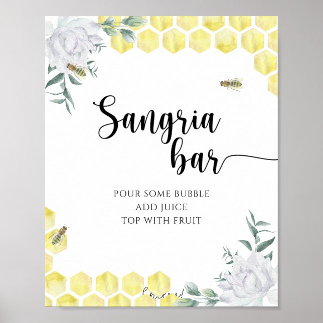 Honeycombs bridal shower - Sangria bar poster (Front)