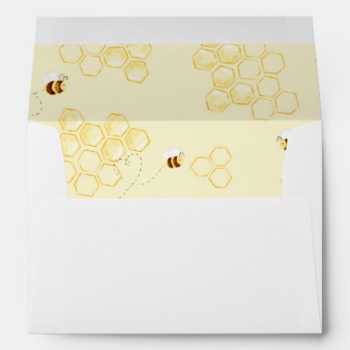 Honeycombs bumble bee invitation envelope