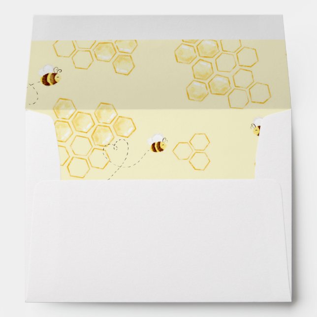 Honeycombs bumble bee invitation envelope (Back (Bottom))