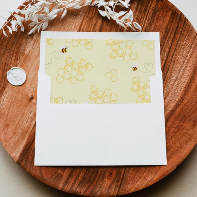 Honeycombs bumble bee invitation envelope liner (Creator Uploaded)