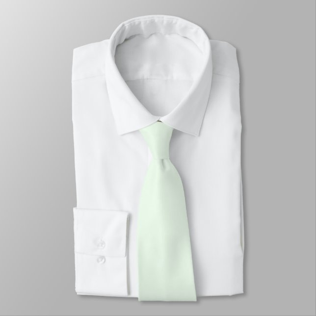 Honeydew Melon Green F0FFF0 Solid Color Design Neck Tie (Tied)