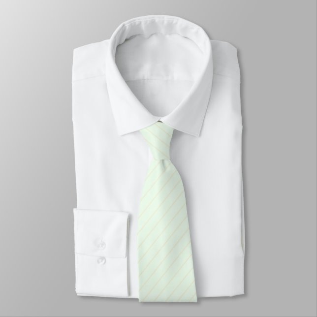 Honeydew Melon Green with Beige Pinstripes Neck Tie (Tied)