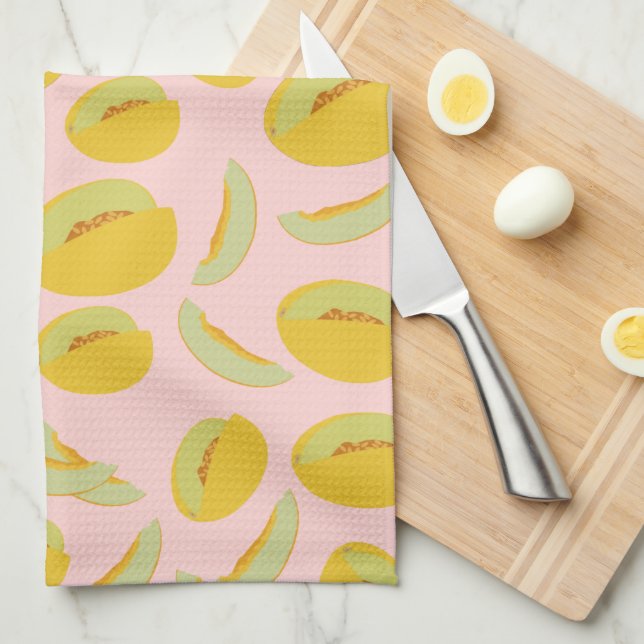 Honeydew Melons Fruit Pattern Kitchen Towel (Quarter Fold)