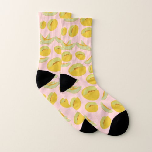 Honeydew Melons Fruit Pattern Socks