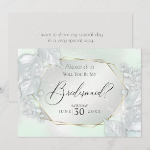Honeydew Shimmery Will You Be My Bridesmaid Invitation