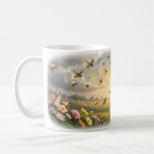 Honeyed Meadow Songbird Symphony Art Mug