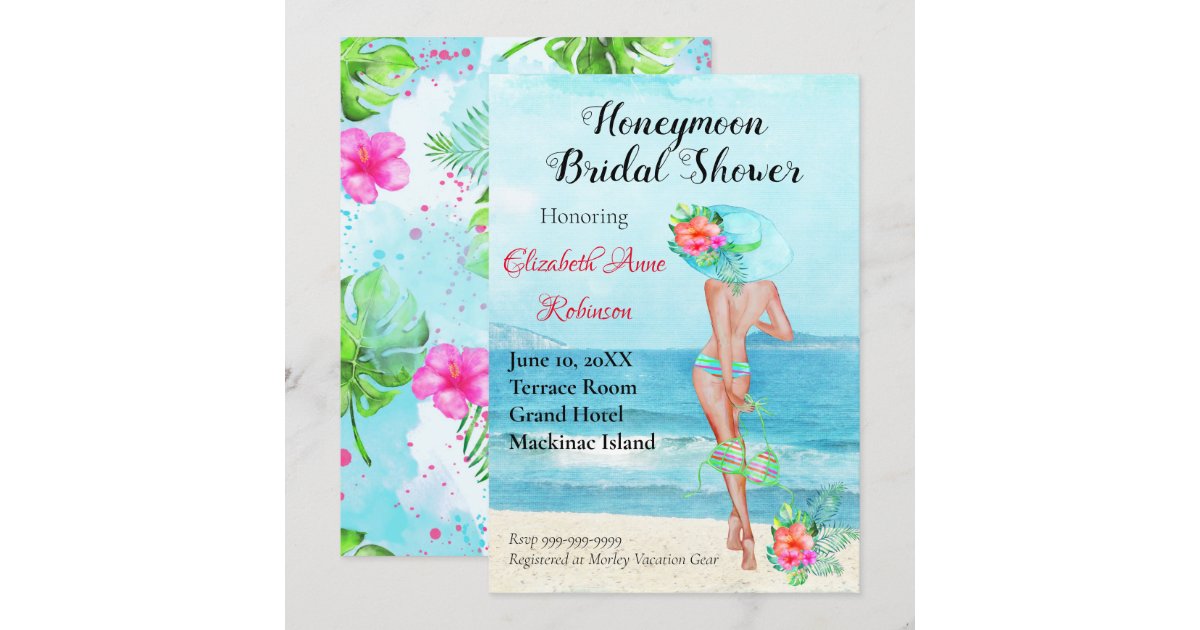Honeymoon Bridal Shower Invitation Zazzle