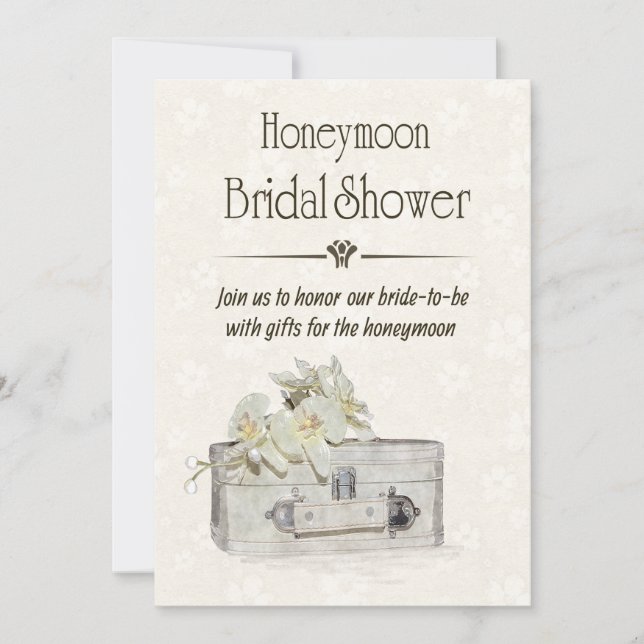 Honeymoon Bridal Shower with Travel Bag Invitation (Front)