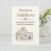 Honeymoon Bridal Shower with Travel Bag Invitation (Standing Front)