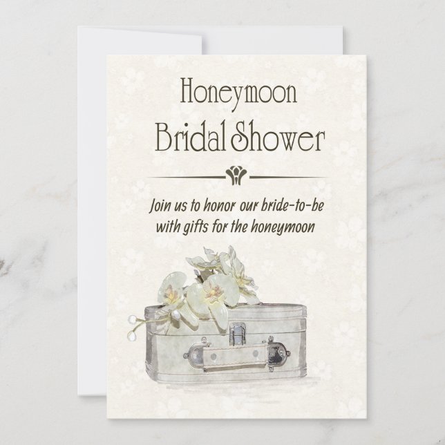 Honeymoon Bridal Shower with Travel Bag Invitation (Front)