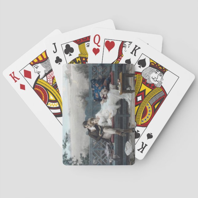 Honeymoon (Bride and Groom on a Bench) Poker Cards (Back)