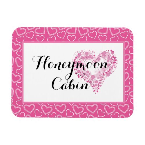 Honeymoon Cabin Pink Hearts Cruise Just Married Magnet