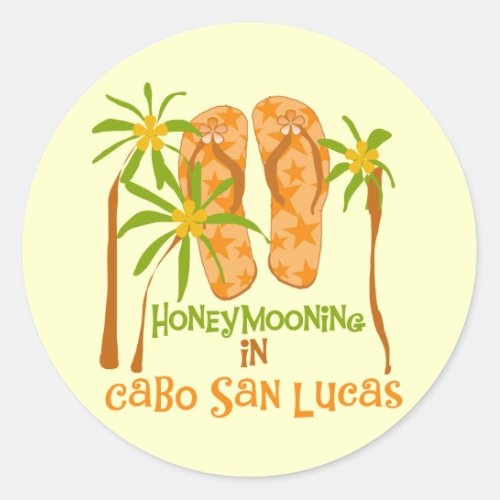 Honeymoon Cabo San Lucas Tshirts and Gifts Classic Round Sticker