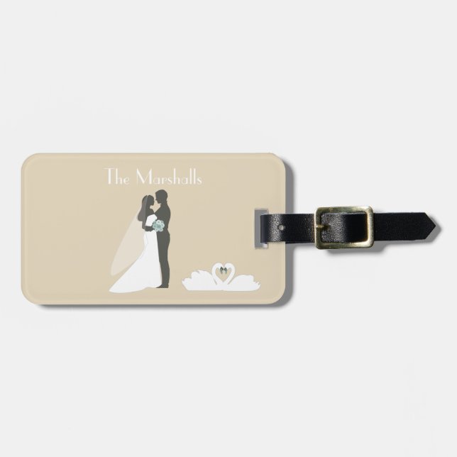 Honeymoon Couple Wedding Luggage Tag (Front Horizontal)