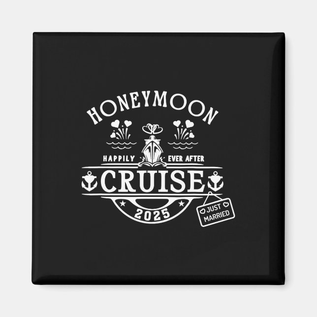 Honeymoon Cruise 2025 Bride And Groom Newlywed Cru Magnet (Front)