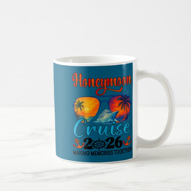 Honeymoon Cruise 2026 Just Married Artwork Coffee Mug (Right)