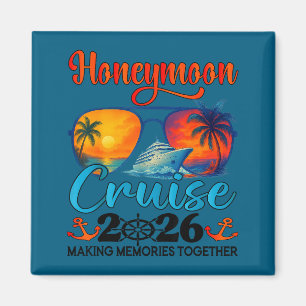 Honeymoon Cruise 2026 Just Married Graphic Art Magnet