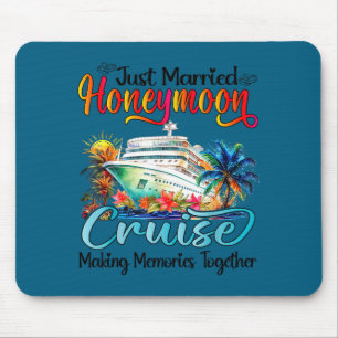 Honeymoon Cruise 2026 Just Married Graphic Art Mouse Pad