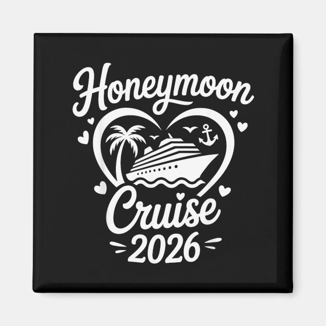 Honeymoon Cruise 2026 Married Couples Matching Magnet (Front)