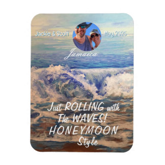 Honeymoon Cruise Blue PERSONALIZE Photo Magnet