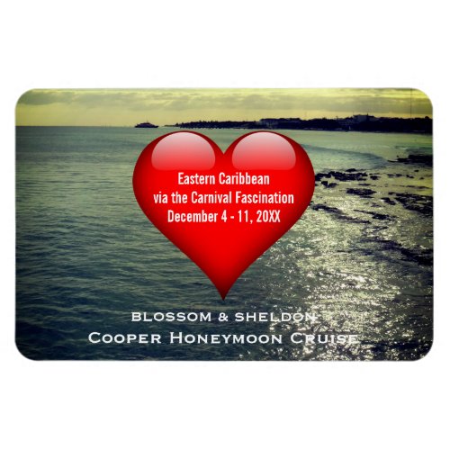 Honeymoon Cruise Cabin Door Marker Heart Ocean Magnet