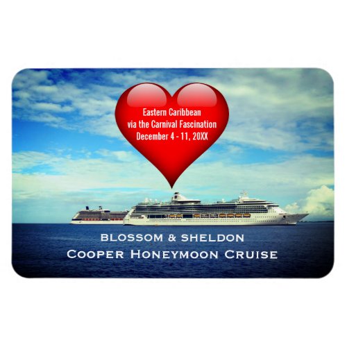 Honeymoon Cruise Ship Cabin Door Marker Heart Magnet