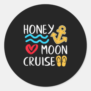 Honeymoon Cruise Ship Couples Great Gift Bride &am Classic Round Sticker