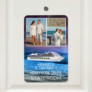 Honeymoon Cruise Stateroom Door Marker Beach Photo Magnet