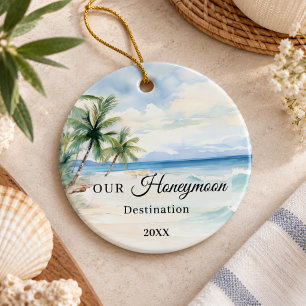 Honeymoon destination wedding tropical ceramic ornament