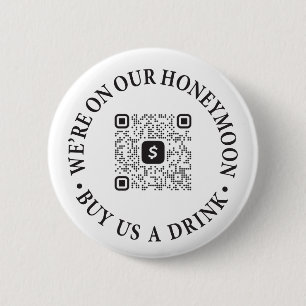 Honeymoon Drink Button with QR Code Venmo Cash App