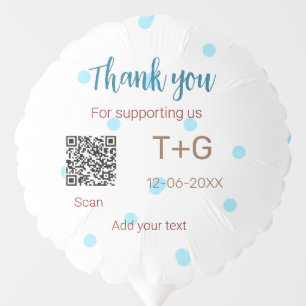 Honeymoon fund Add Q R code couple name wedding Balloon