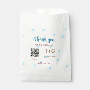 Honeymoon fund Add Q R code couple name wedding Favor Bag