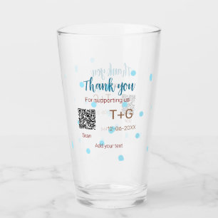 Honeymoon fund Add Q R code couple name wedding Glass