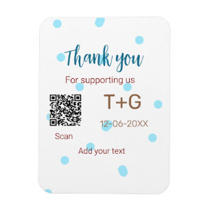 Honeymoon fund Add Q R code couple name wedding Magnet