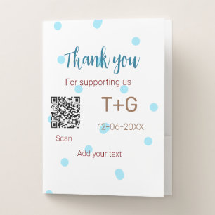 Honeymoon fund Add Q R code couple name wedding Pocket Folder