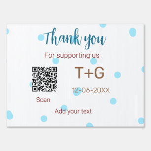 Honeymoon fund Add Q R code couple name wedding Sign