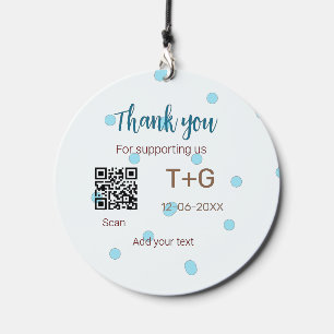 Honeymoon fund Add Q R code couple name wedding Wind Chime