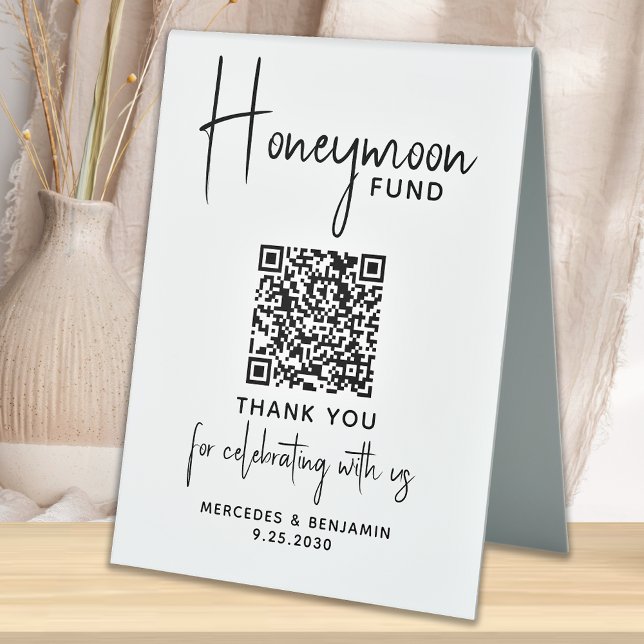 Honeymoon Fund Cash Gift Calligraphy Wedding  Table Tent (Creator Uploaded)