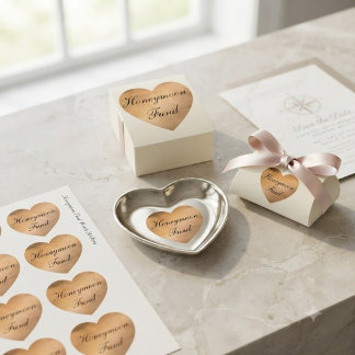 Honeymoon Fund Copper Heart Sticker