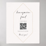 Honeymoon Fund Donation Scan Sign Cash Gift C100<br><div class="desc">Our honeymoon sign features golden crystal design and hand lettering script for an elegant way to have your wedding guests donate cash to your honeymoon fund. This item is part of our Crystal invitation collection C100,  please visit our store to view coordinating items.</div>