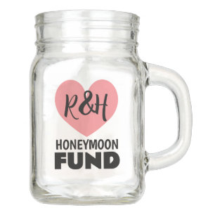Honeymoon fund mason jar for newlyweds