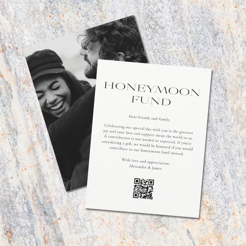 Honeymoon Fund Minimal Black White Wishing Well Enclosure Card