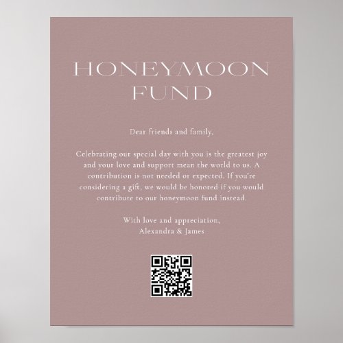 Honeymoon Fund Minimal Blush Pink Wishing Well Poster