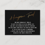 Honeymoon Fund Modern Gold Handwriting Wedding Enclosure Card<br><div class="desc">These simple, distinctive card inserts were designed to match other items in a growing event suite that features a modern casual handwriting font over a plain background you can change to any color you like. On the front side you read "Honeymoon Fund" in the featured type; on the back I've...</div>